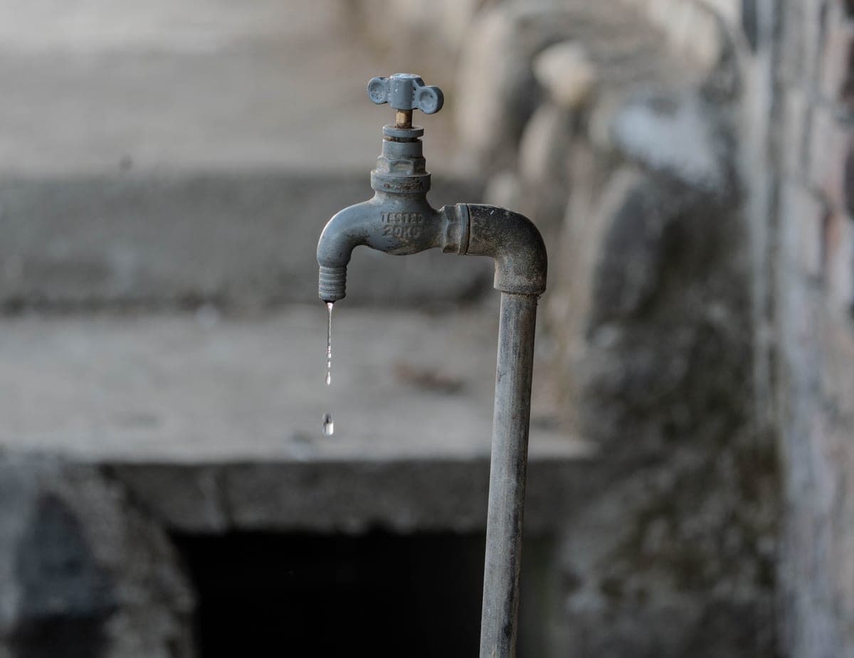 Water dripping from a garden tap